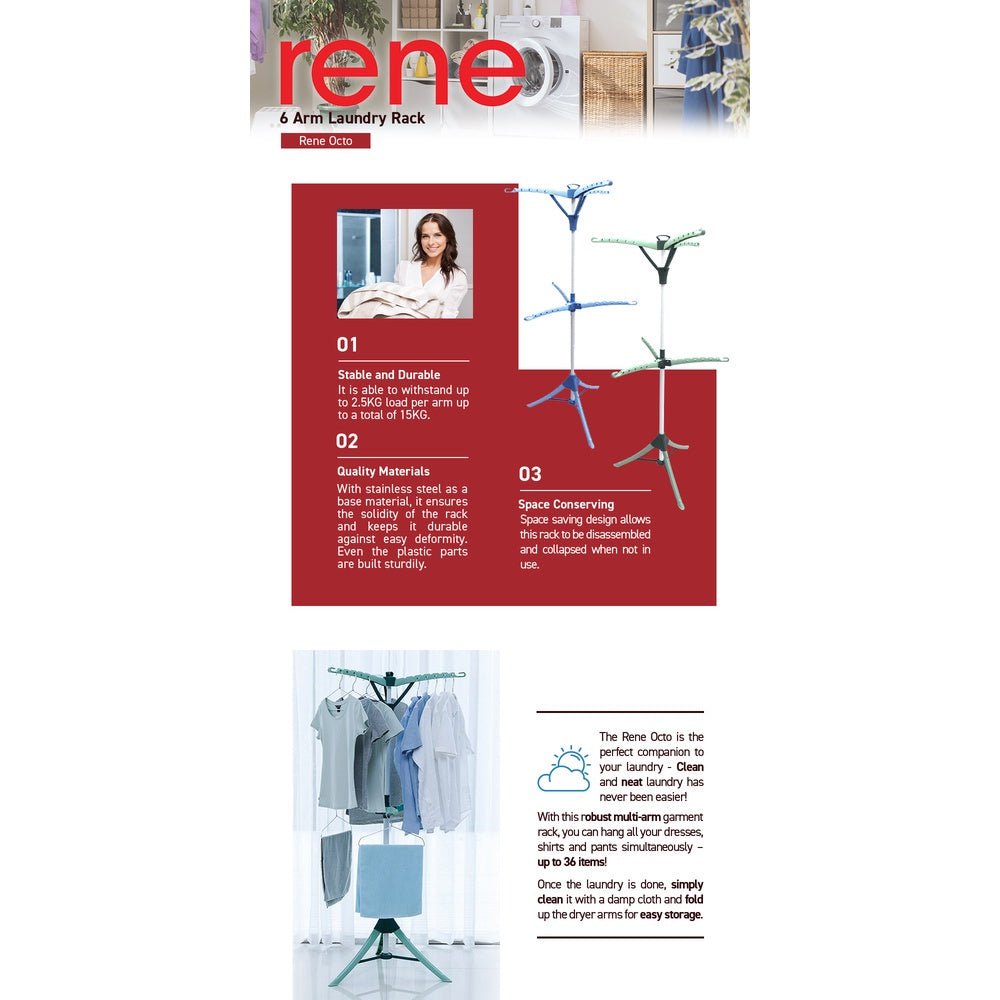 Rene Octo 6 ARM Laundry Rack